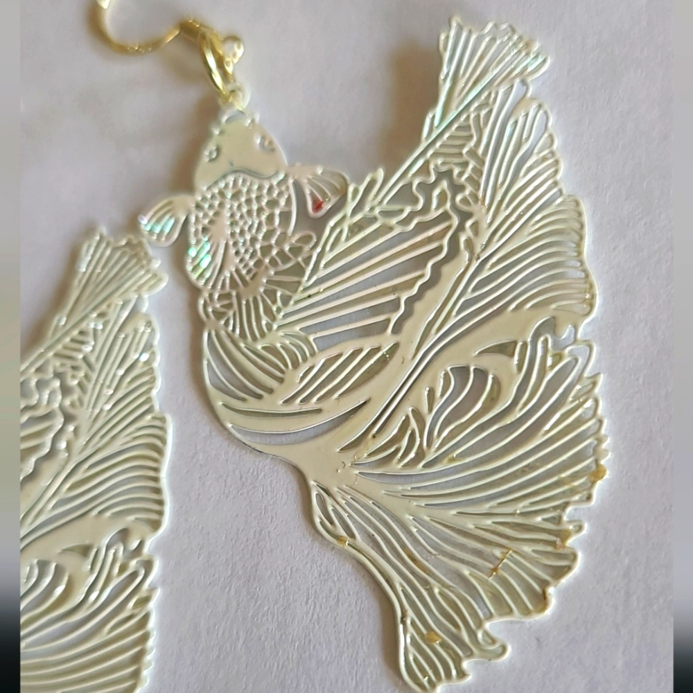 Hand Crafted Koi Fish Earrings - Picture 3 of 3